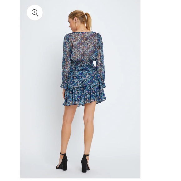 Geo Print Ruffle Layered Skirt - Picture 3 of 9